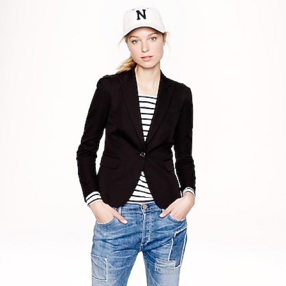 J. Crew Jackets & Blazers - J. Crew A2107 black cotton puff sleeve blazer